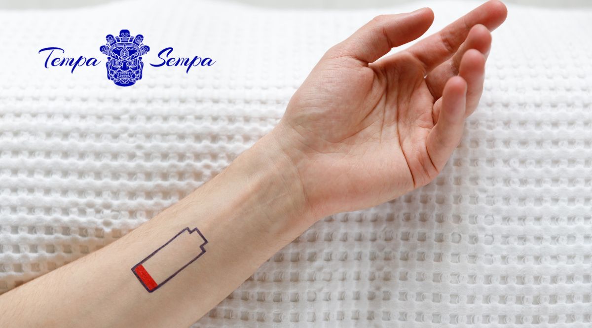 un brazo representando bateria baja, falta de energía