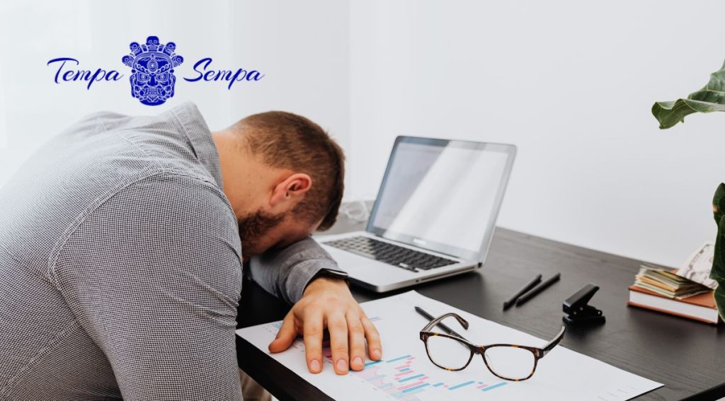 persona agotada psíquicamente y con poca energía vital