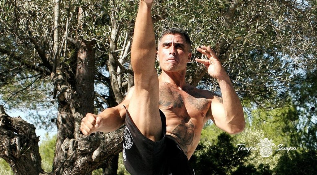 rober lanzando un front kick